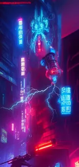 Vibrant neon cityscape with electric glow.