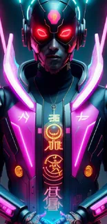 Futuristic neon cyberpunk artwork with vibrant colors and sci-fi aesthetics.