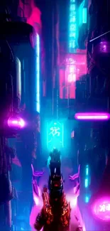 A vibrant cyberpunk cityscape with neon lights and futuristic design.