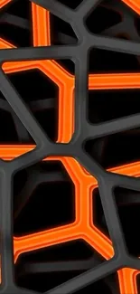 Futuristic neon geometric pattern wallpaper with interlocking shapes.