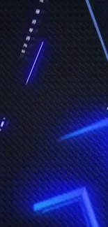 Futuristic neon grid design with blue highlights