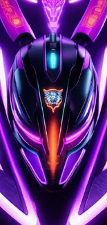 Futuristic neon helmet with vibrant colors and dynamic design.