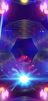 Dynamic neon lights with vibrant display patterns in motion.