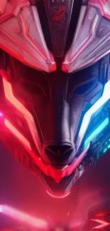 Futuristic neon mask with vibrant colors.