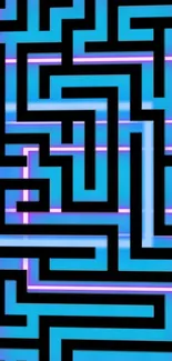 Dynamic neon maze design with vibrant colors.