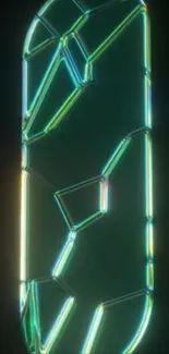 Futuristic neon-themed mobile wallpaper featuring glowing geometric lines.