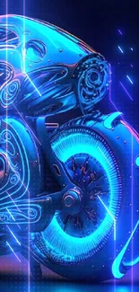 Futuristic neon motorcycle with vibrant design for phone wallpaper.