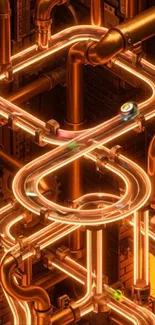 Futuristic neon pipes with glowing effect.