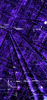 Futuristic neon purple wallpaper with geometric patterns and luminous design.