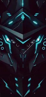 Futuristic neon blue sci-fi digital design wallpaper.