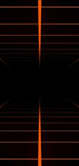 Futuristic wallpaper with an orange grid and black background for mobile phones.