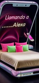 Futuristic bed design shaped like a mobile phone.