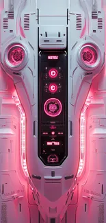 Futuristic pink tech interface wallpaper.