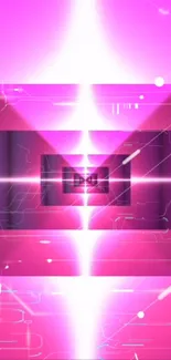 Futuristic pink glowing tech-themed mobile wallpaper.