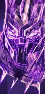 Futuristic purple mask with geometric design on mobile wallpaper.