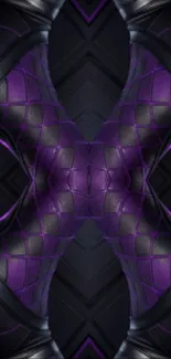 Futuristic purple geometric pattern wallpaper with abstract design.