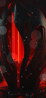 Futuristic red and black glowing design wallpaper.