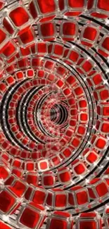 Dynamic red spiral futuristic art wallpaper.