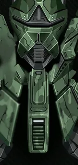 Futuristic green robot armor design wallpaper.