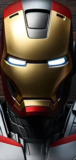 Futuristic robot armor with metallic tones.