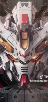 Futuristic mecha robot artwork with vibrant colors.