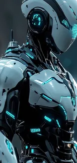 Futuristic robot with glowing elements