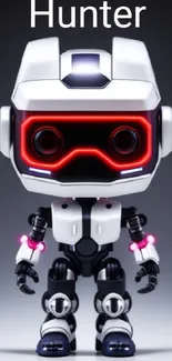 Futuristic robot with neon lights wallpaper.