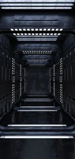 Futuristic corridor with sci-fi design.