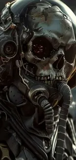 Futuristic skull cyborg with dark technology theme