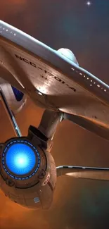 Futuristic spaceship soaring through space art