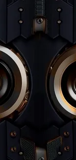 Futuristic speaker design mobile wallpaper with dark aesthetic.