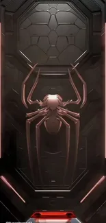 Futuristic spider design with metallic textures