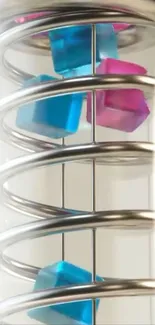 Futuristic spiral design with cubes