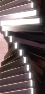 Futuristic spiral metal design wallpaper.