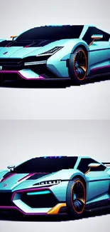 Futuristic sports car wallpaper with sleek design and vibrant colors.