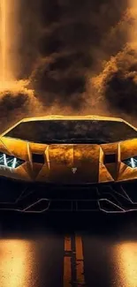 Striking futuristic sports car in dynamic lighting.