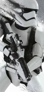 Futuristic Stormtrooper art wallpaper with dynamic design.