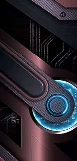 Futuristic tech circuit wallpaper with glowing elements.