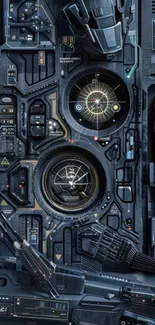 Futuristic circuit board design wallpaper.