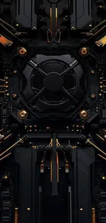 Futuristic tech circuit board design wallpaper