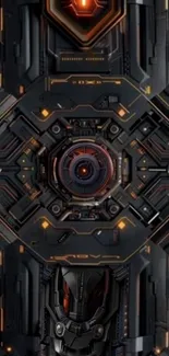 Futuristic tech circuit industrial wallpaper with cyber design.