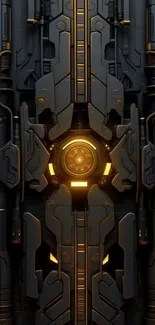 Futuristic design with a glowing core center, perfect for a tech-themed wallpaper.