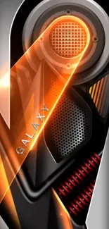 Futuristic mobile wallpaper with galaxy design.