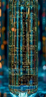 Futuristic tech neon wallpaper with abstract elements.