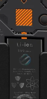 Futuristic mobile wallpaper featuring a detailed tech design.