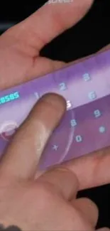 Futuristic transparent phone with sleek interface design.