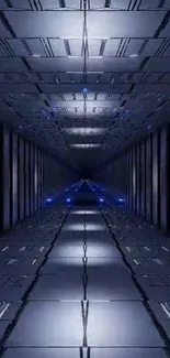 Futuristic dark blue tunnel wallpaper for phone.