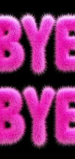 Fuzzy pink text on black wallpaper
