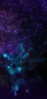 Purple and blue galaxy wallpaper with stars.