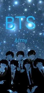 BTS wallpaper with cosmic starry background.